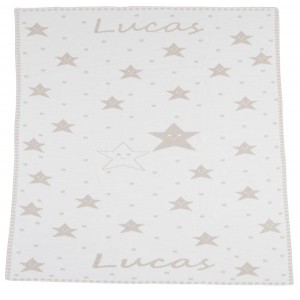 Mantita Estrellas - Fondo Marfil / Estrellas Camel